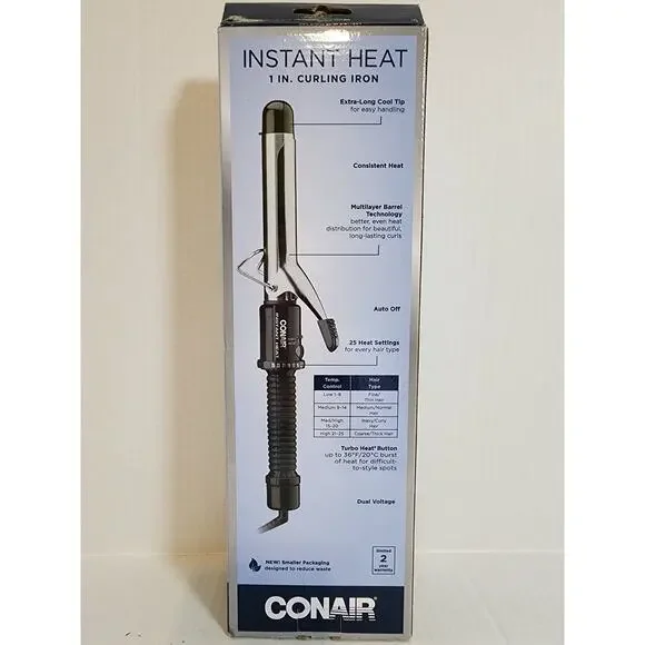 CONAIR‎ Instant Heat Curling Iron 1" Barrell New In Box - Picture 3 of 6